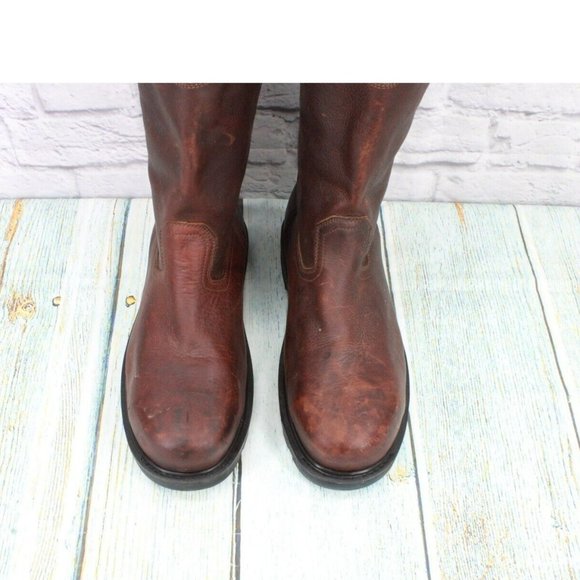 Men's Brown Leather Boots - Picture 5 of 9